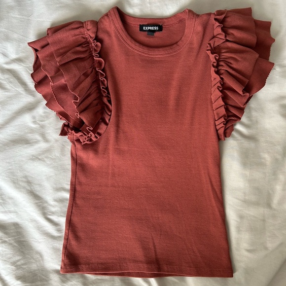 Express Ruffle Sleeve Tshirt - Picture 2 of 7